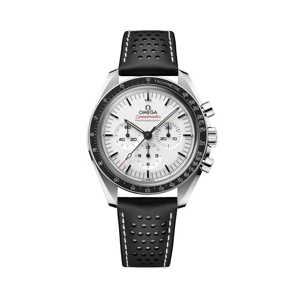 Speedmaster Moonwatch Professional Chronograph Sapphire 42mm - White on Leather Strap OMEGA