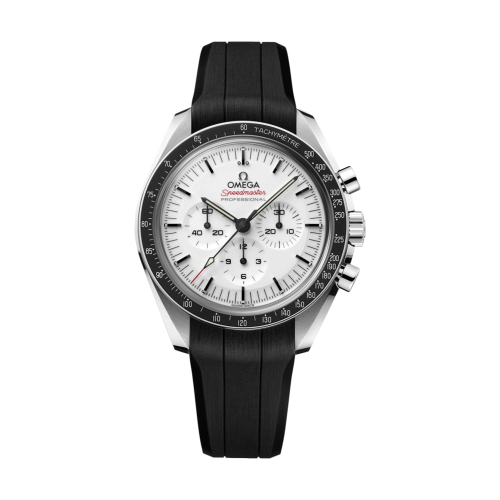 Speedmaster Moonwatch Professional Chronograph Sapphire 42mm - White on Rubber Strap OMEGA