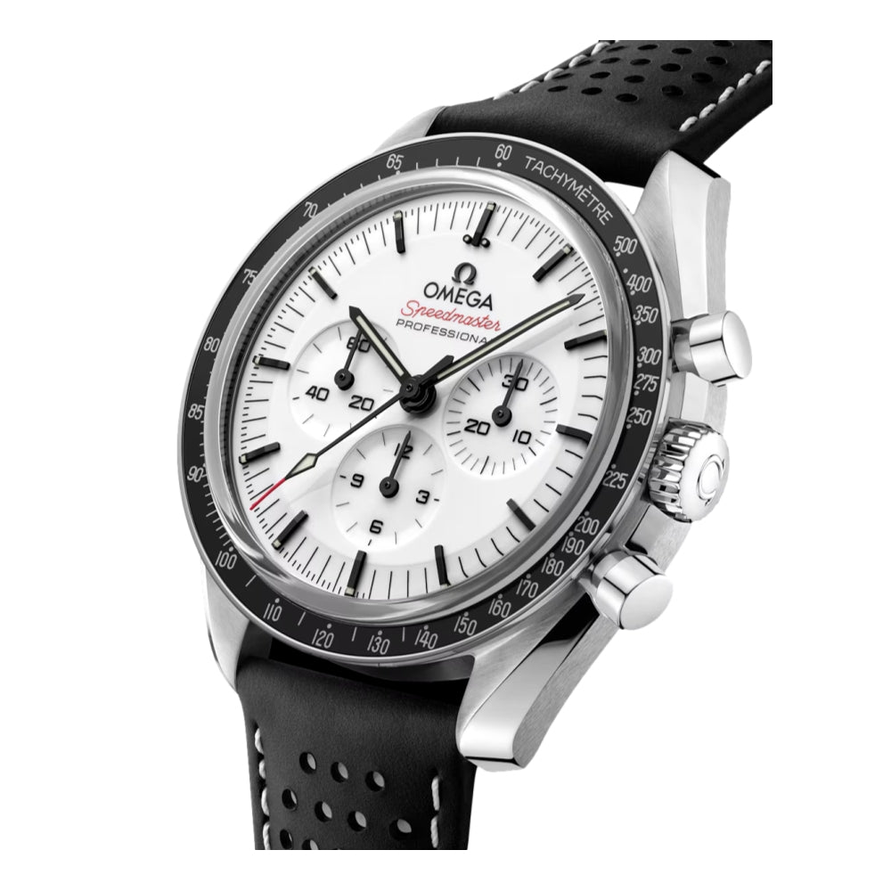 Speedmaster Moonwatch Professional Chronograph Sapphire 42mm - White on Leather Strap OMEGA