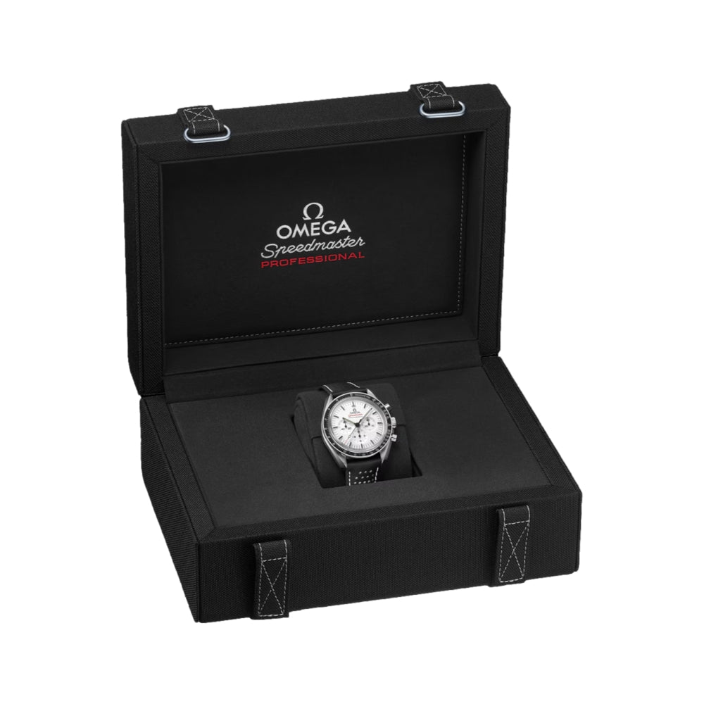 Speedmaster Moonwatch Professional Chronograph Sapphire 42mm - White on Leather Strap OMEGA